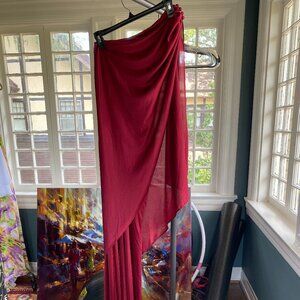 Authentic 70's Deep Red One Shoulder Jumpsuit